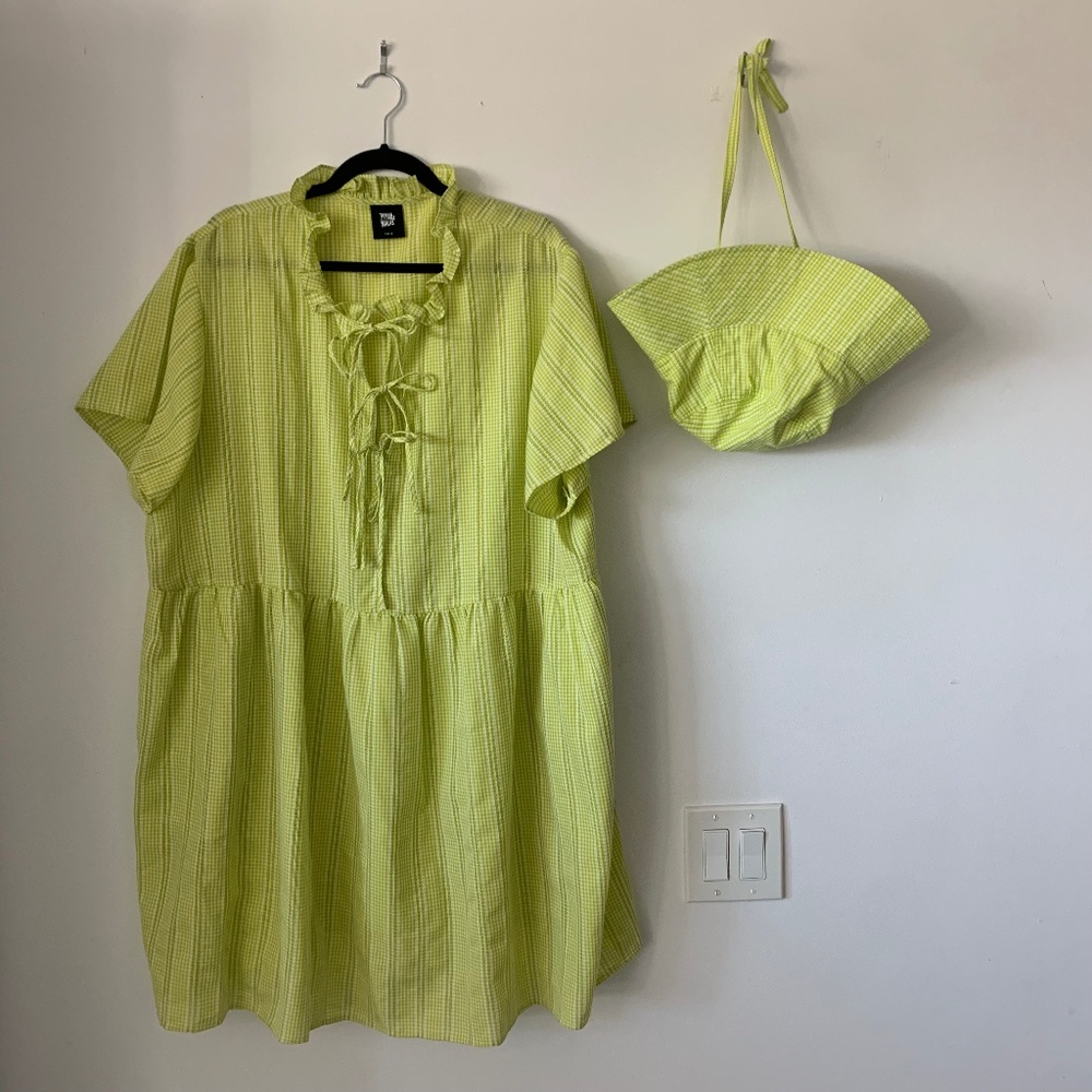 Tamara Malas Laura Gingham Dress in Lime size 14/16